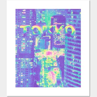 Vaporwave Japanese Aesthetic Psychedelic Anime Tokyo Japan Posters and Art